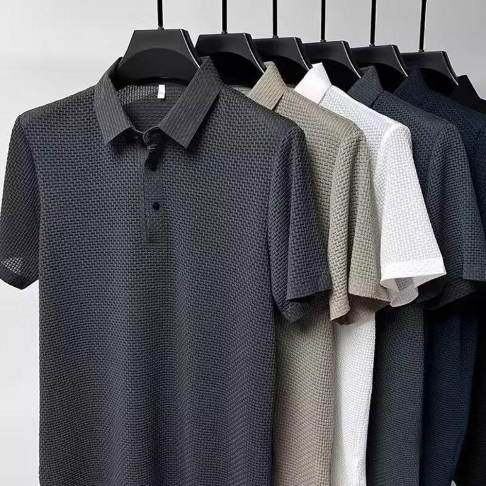 Easy Business Men's Freemason Logo Print Shirt - Short-Sleeved for Casual Work and Gatherings