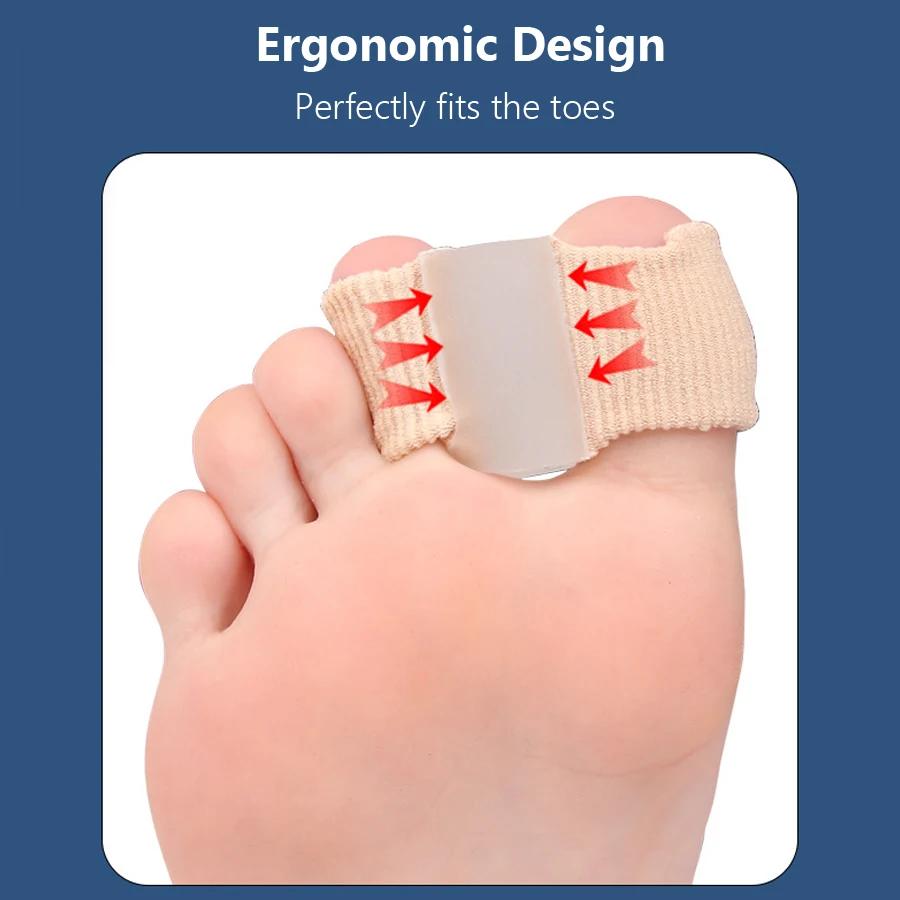 2/4Pcs Bunion Corrector Toe Separators, Elastic Fabric Sleeve Silicone Toe Straightener, Reusable Toe Spacer Men Women Foot Care