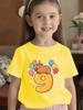 Capybara Birthday 9 Balloon Cartoon Print Kids T Shirt Boys Girls Family Match Cotton Short Sleeve Summer Daily Casual Clothes