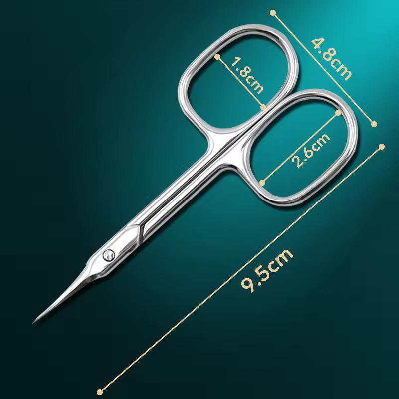 1-8pc Russian Manicure Scissors Cuticle Regrowth Cut Curved Tip Nail Cut Grooming Professional Stainless Steel Dead Skin Remover