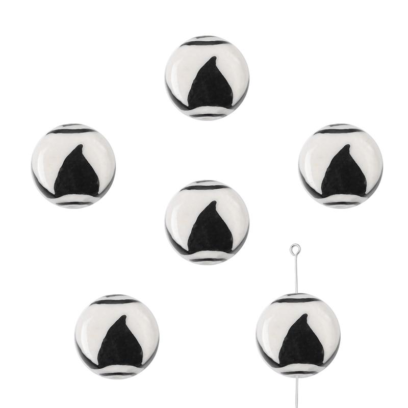 2 buc/pungă Vopsea manuală 15 mm Mărgele de porțelan ceramică cu model de inimă de flori Mărgele distanțiere libere pentru colier, cercei, bijuterii, artizanat