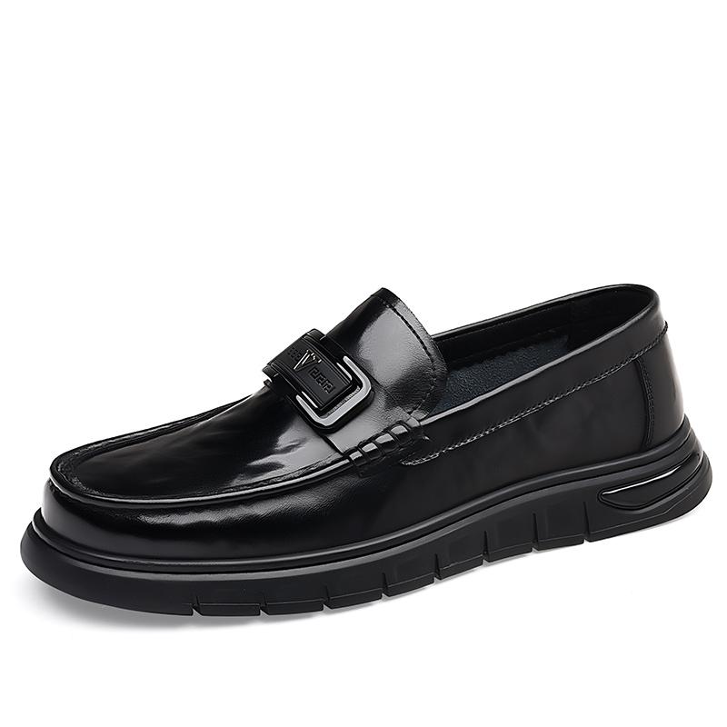 Fashion None Slip Mens Stitching Loafers Handmade Leather Business Shoes Wedding Formal Casual Shoes New Leisure Walk Male Slip On Flats