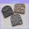 Leopard Knit Pattern Beanie Hat Fashion Warmth Cap For Casual Street Style