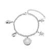 JeeMango Stainless Steel Shell Coral Starfish Pendant Bracelet for Women Personality 18K Gold Plated Ocean Style Jewelry B25134