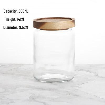 Zhishi 800ml Glass Storage Jars with Acacia Wood Lids (Set of 3)