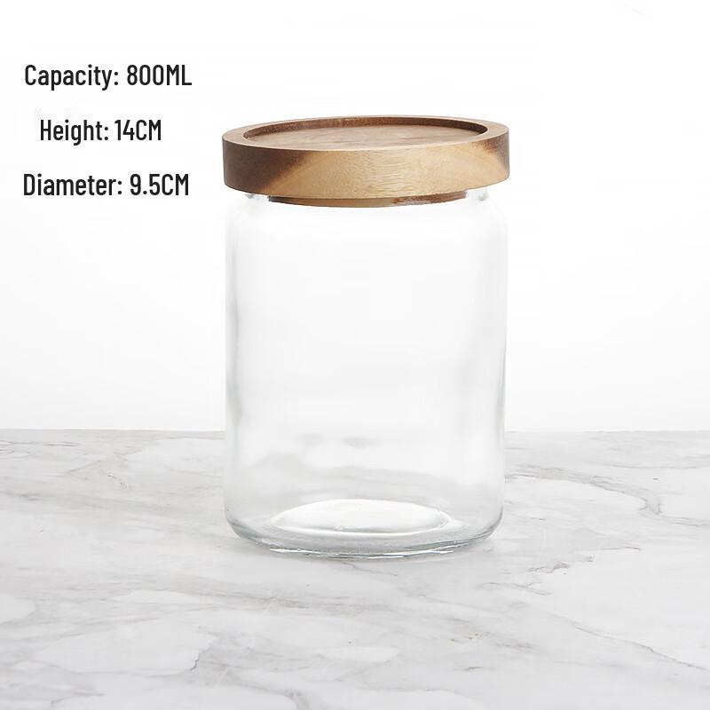 

Zhishi 800ml Glass Storage Jars with Acacia Wood Lids (Set of 3)