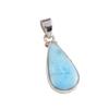 Natural Republic Larimar Gemstone 925 Solid Sterling Silver Pendant 1.25'' I7b67