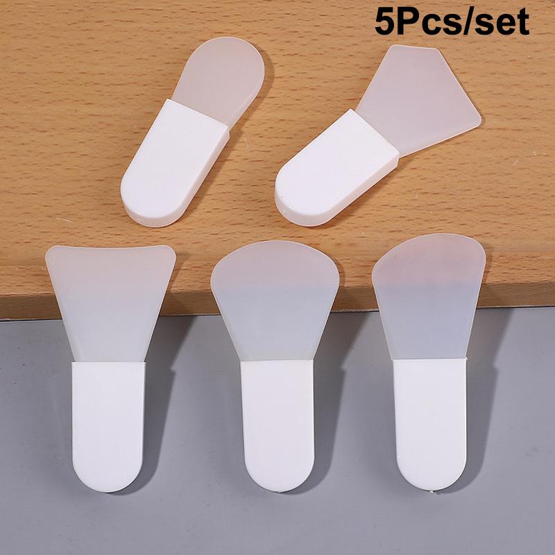 5 Stück Silikon Gesichtsmaskenpinsel Gesichts- & Augencreme Schlammmasken Applikator Schaber Gesichtsreinigungsbürsten Reise Tragbare Hautpflege Werkzeuge