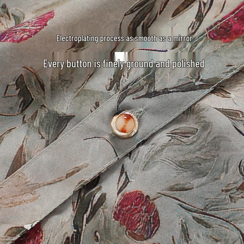 Elderly Women's Loose Fit Casual 3/4 Sleeve Shirt