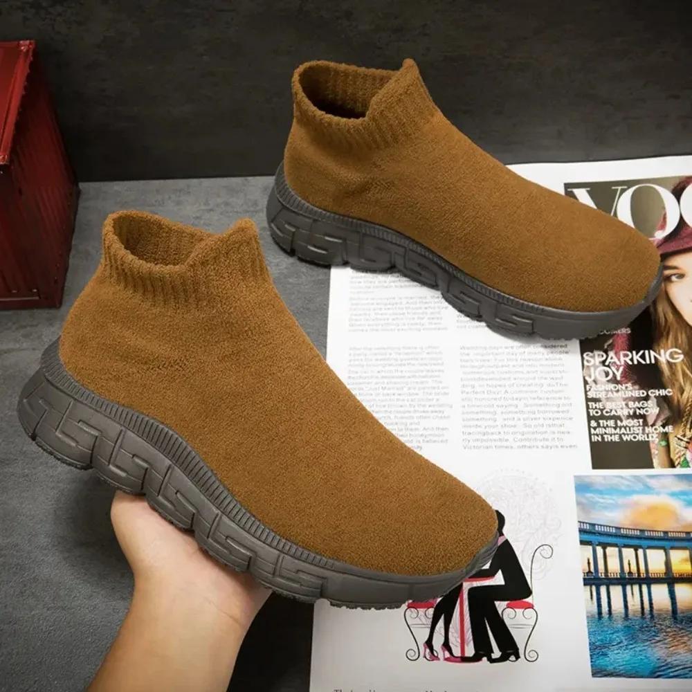 Womens Sneakers Casual Shoes New Slip-On High Tops Women Sneakers Brand Fashion Breathable Men City Leisure Sock Shoes Female