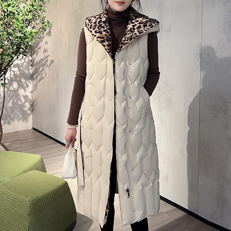 Plus Size Fashion Winter Long Vest Woman Coats Elegant Thick Warm Sleeveless Parka Women's Jackets