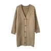 Sweater Women's Coat Autumn and Winter New Loose Large Long Solid Color Knitting Cardigan
