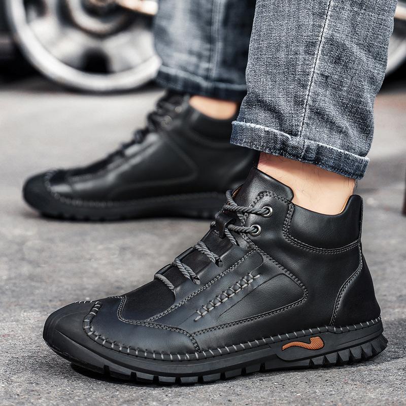 Herbst und Winter 2021 neue Herren-Baumwollschuhe modische High-Top Samt Martin Stiefel Außenhandel Übergröße Retro warme Herrenstiefel