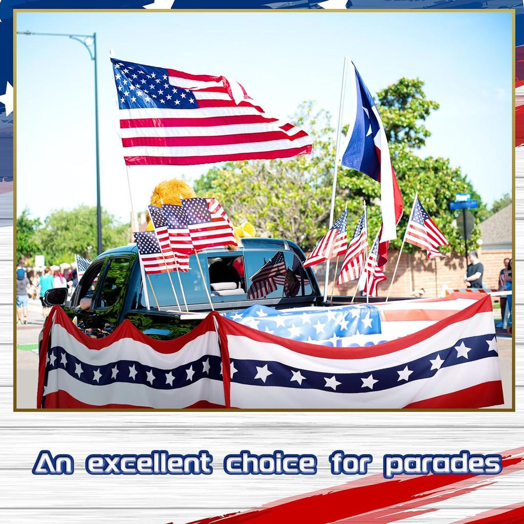 2 X 20 Ft 250 Anniversary USA Flag Banner Wear Resist Oversized Patriotic Bunting Flags for Outdoor Porch Garden Decoration