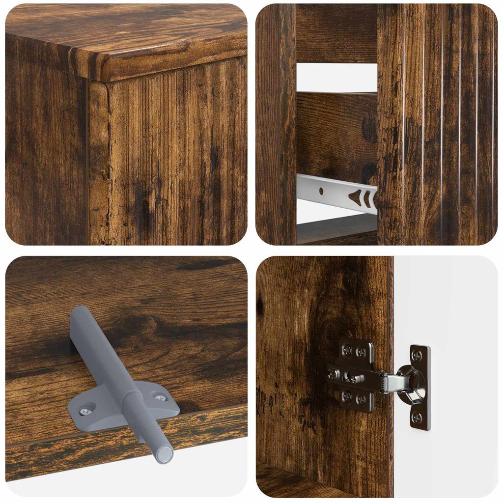 2 piece Bathroom Cabinet Set ARNHEM Smoked Oak