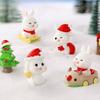 Whimsical Christmas Bunny Resin Decor Perfect For Holiday Scenes And Displays