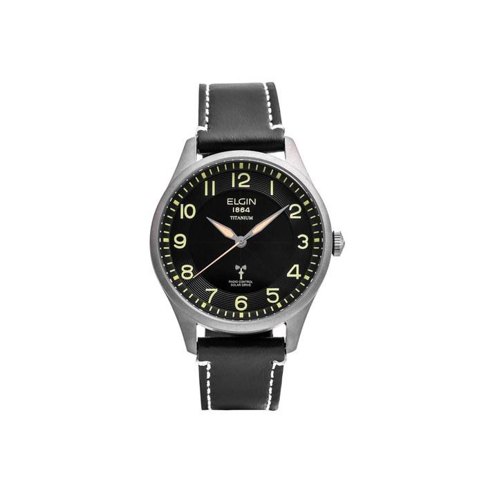 ELGIN Titanium Radio Solar Watch FK1431TI-BP