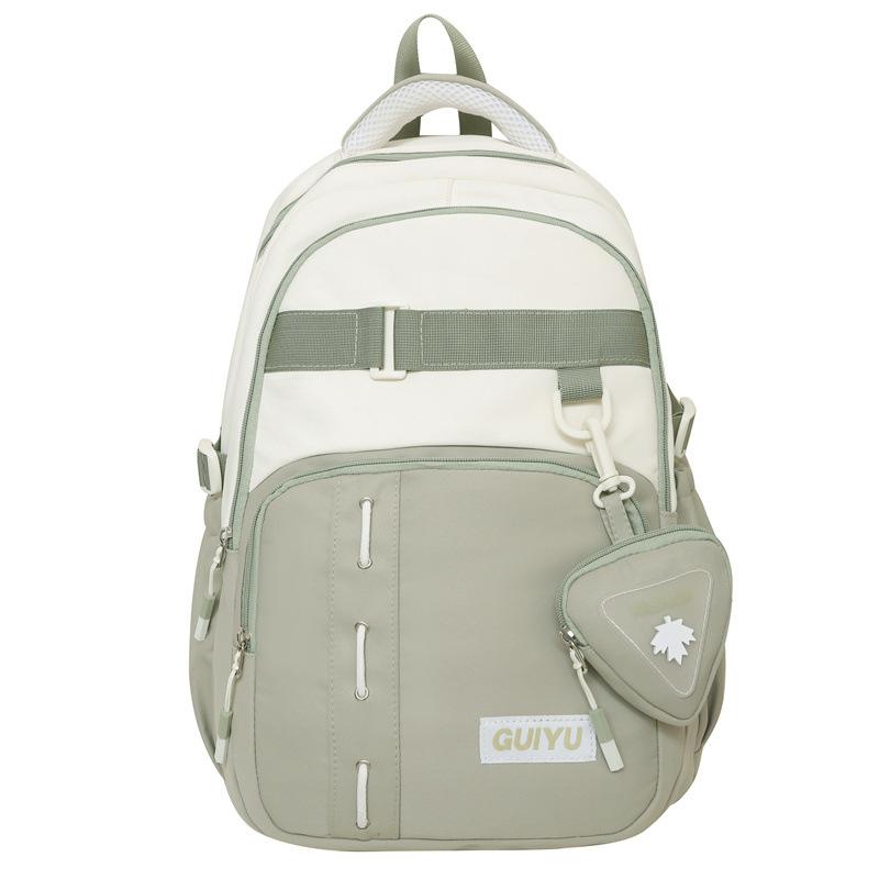 New High value Ins Style Schoolbag for Women Fashion Casual Color Blocking Backpack for Men Large Capacity Forest Style Trendy Backpack