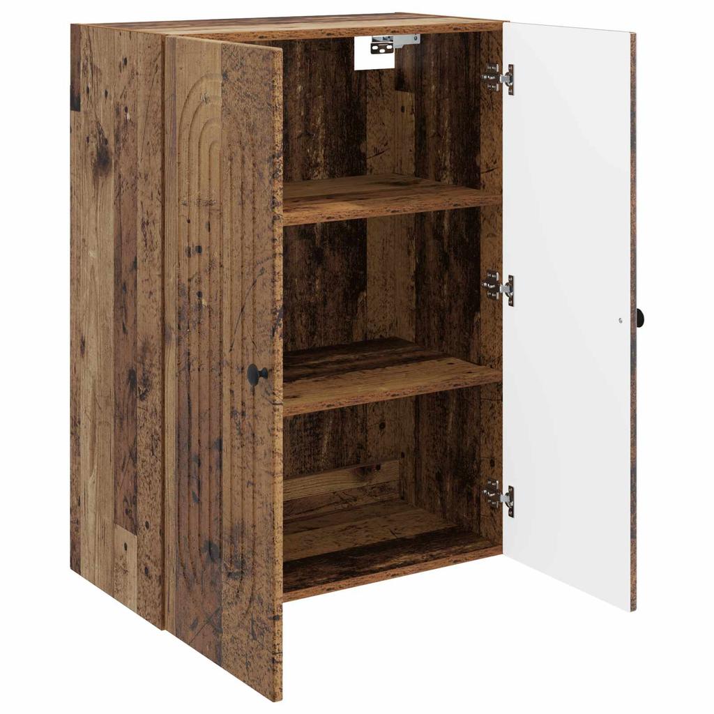Wall Mounted Cabinet in Vintage Wood Look 66 x 34.5 x 90 cm Engineered Wood