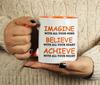 Inkdotpot 11 Oz  Ceramic Coffee  Mugs Imagine Believe Achieve Inspirational Quotes Gift For Co-Worker Boss