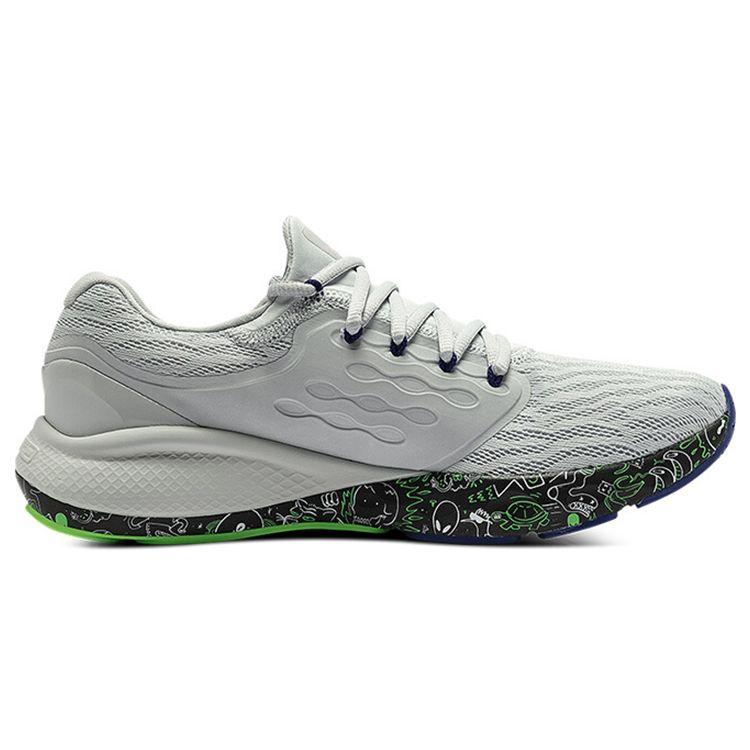 Under Armour Charged Vantage Fun CN Comfortable Fabric Synthetic Leather Low Top Casual Running Shoes Men sneaker Gray Green 3026450-100