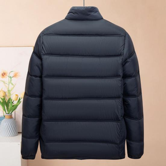 Herren Baumwollmantel Stehkragen Langarm Elastische Bündchen Baumwolljacke mit Taschen Einfarbig Verdickte Warme Oberbekleidung