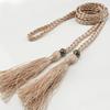 Damesleren riem in Koreaanse stijl met strik en kwastje tailleketting
