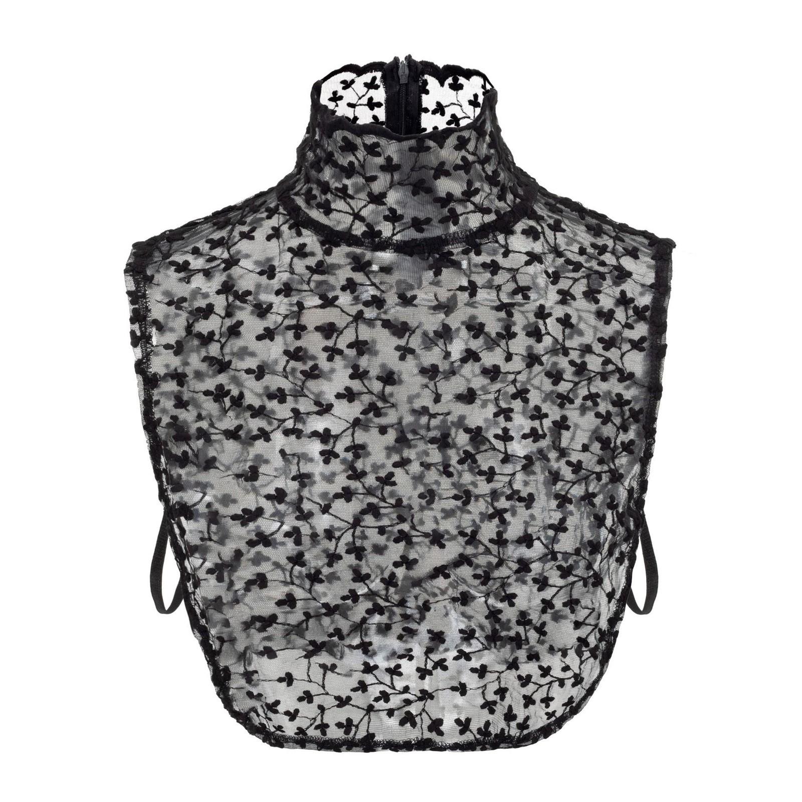 

Женская кружевная элегантная водолазка со вставкой, женская съемная полурубашка, блузка с ложным воротником One Size чёрный