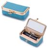 Borsa porta rossetto da donna in vera pelle con specchietto integrato, Custodia organizer portatile mini per rossetti con chiusura a bacio