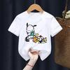 Kid Cute White Kawaii Pochacco T Shirt Children Short Sleeve Clothing Funny Cartoon Party Top Boys and Girl Tshirt
