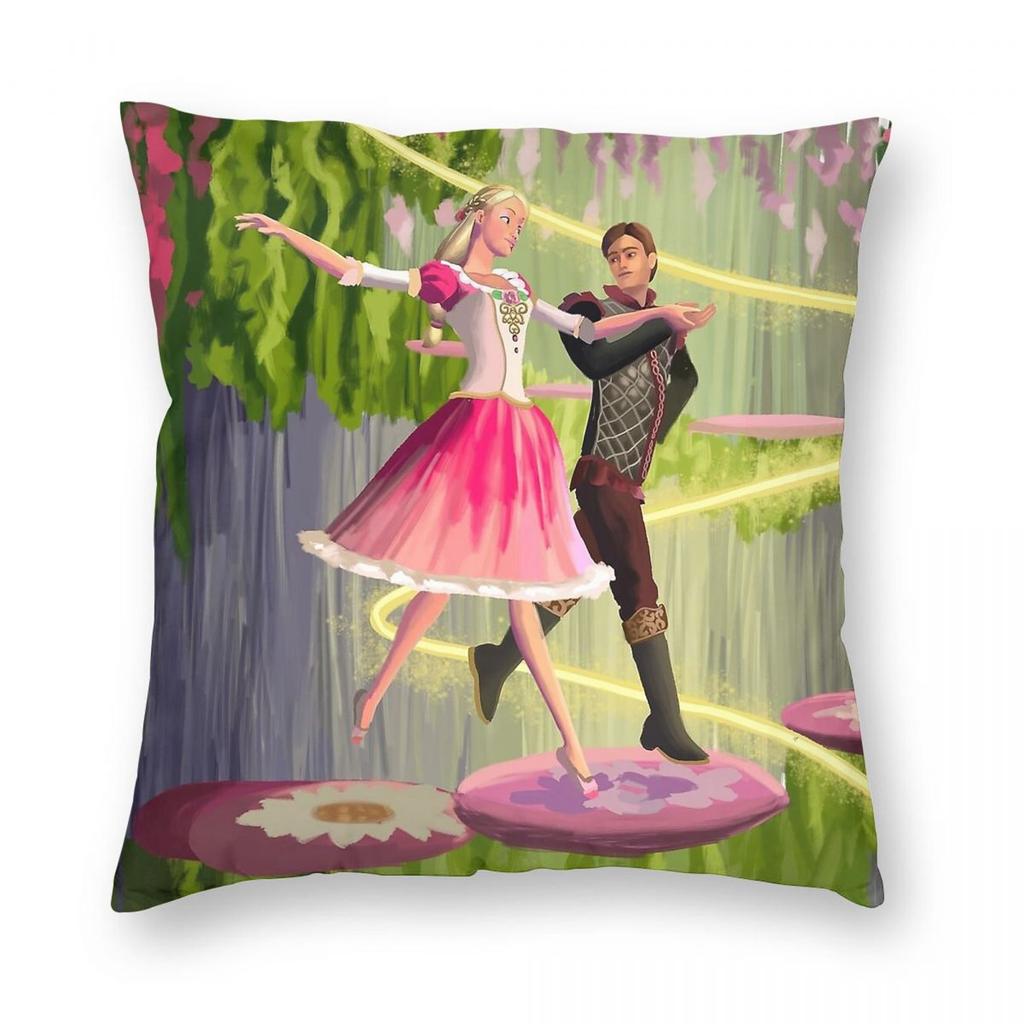 The Dancing Princesses Square Pillowcase Polyester Linen Velvet Pattern Zip Decor Room Cushion Cover