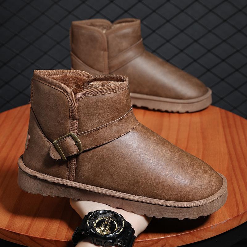 Winter warm und samtig Nordost Schneestiefel Herren 2025 neue verdickte Brotschuhe kurze Stiefel wasserdicht und rutschfest Baumwollschuhe Herren