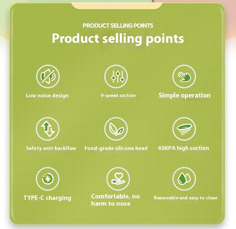 Electric nasal suction device Baby baby Newborn baby Household anti-nasal congestion Suction nasal booger