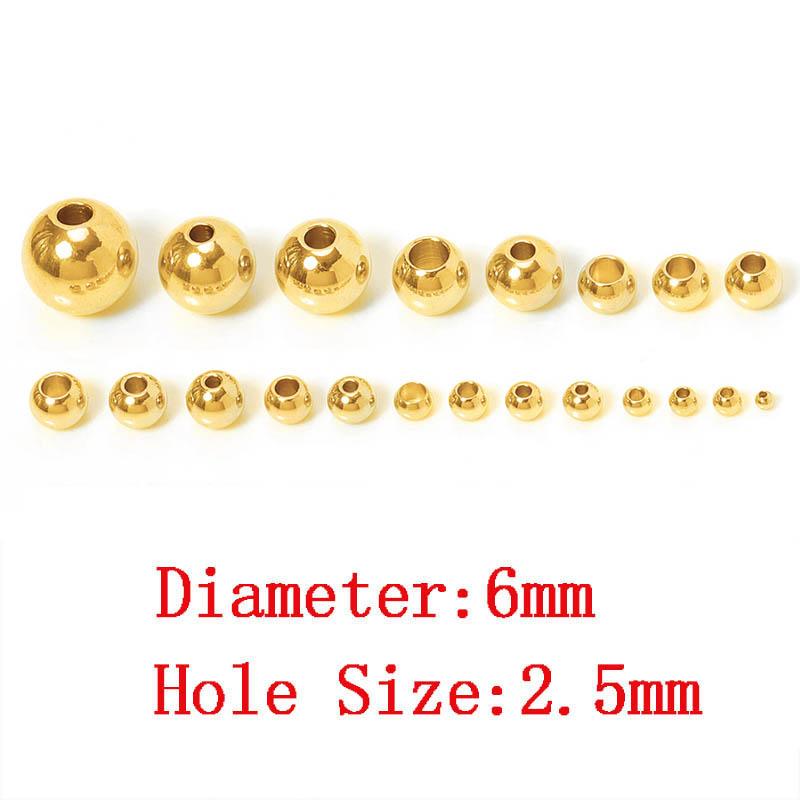 100pcs 3-10mm Stainless Steel Beads for Jewelry Making Loose Spacer Beads Ball Hole 1.2-5mm for Bracelets Jewelry Components DIY