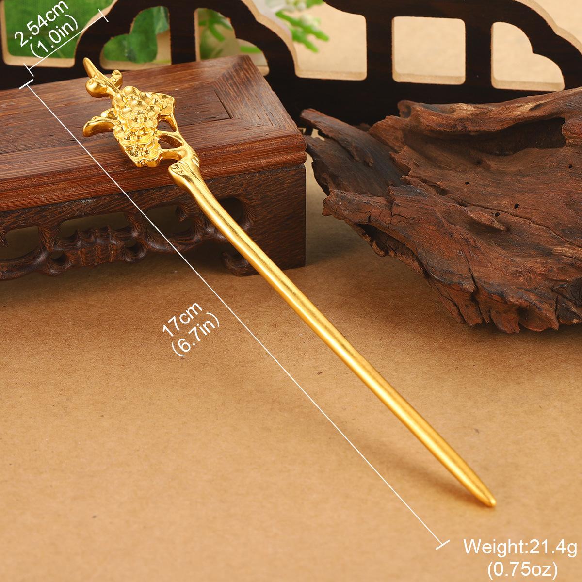 

Antique hair accessories new hair fork high-end Hanfu accessories high-end jewelry hollow dragon geometric auspicious cloud hairpin