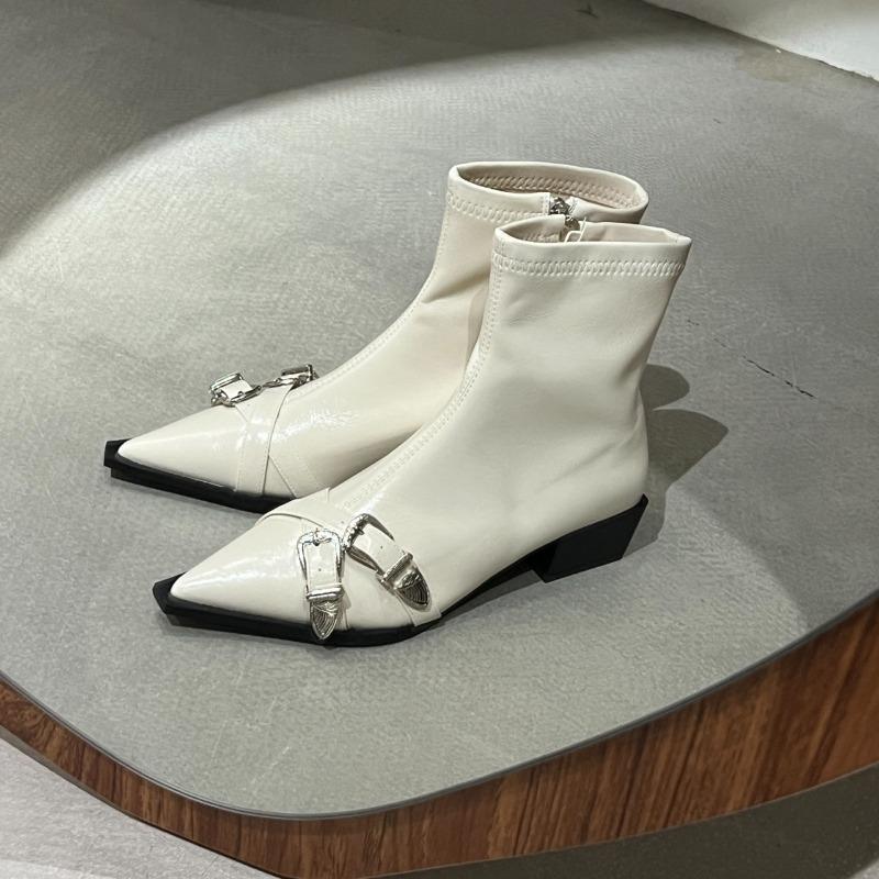 Pointed Short Boots Women's Autumn New Elastic Chelsea Thin Boots High-end Small Ankle Boots