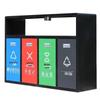 WEZHO Outdoor Stainless Steel 4-Compartment Recycling Bin
