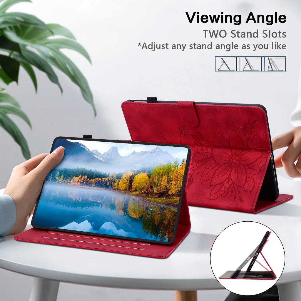 Adjustable Stand Emboss PU Leather Case for OPPO Pad SE 2025 11.0 Inch Model OPD2417 With Card Slots Cover Shockproof
