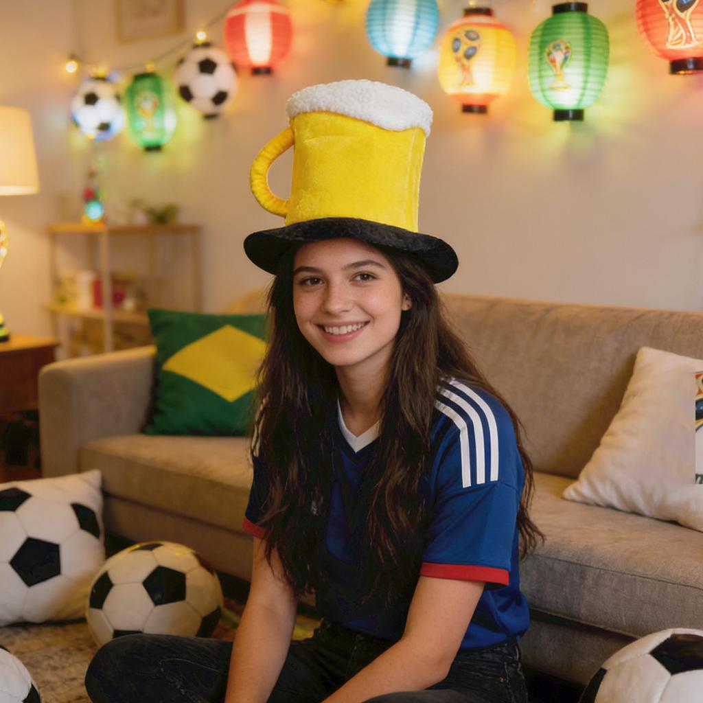 Novelty Mug Shape Hat with Foam Top Plush Material Soft Costume Accessory for Theme Parties Events Festivals