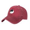 Yin Yang Cat Design Washed Canvas Baseball Cap Unisex Adjustable Hat for Unisex and Women Casual Streetwear Style Fashion Accessory