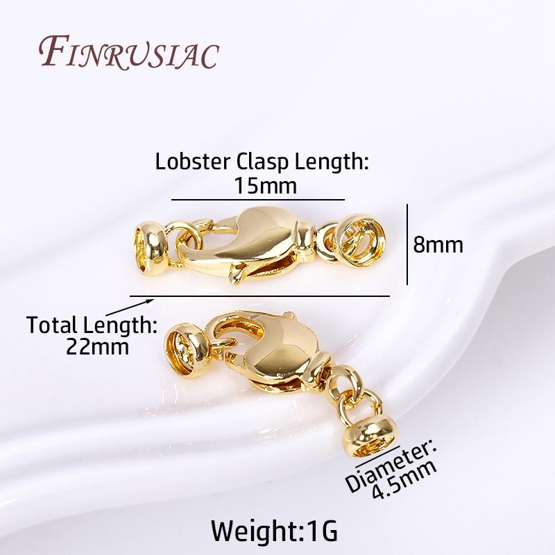 

18K Gold Plated Brass Lobster Clasps For Jewelry Making,End Beads Cap Connector Clasps For DIY Necklace Bracelet Supplies 1Piece