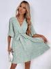 European & American 2025 Women's New Hot V-neck Slimming Short Sleeve Versatile Dress