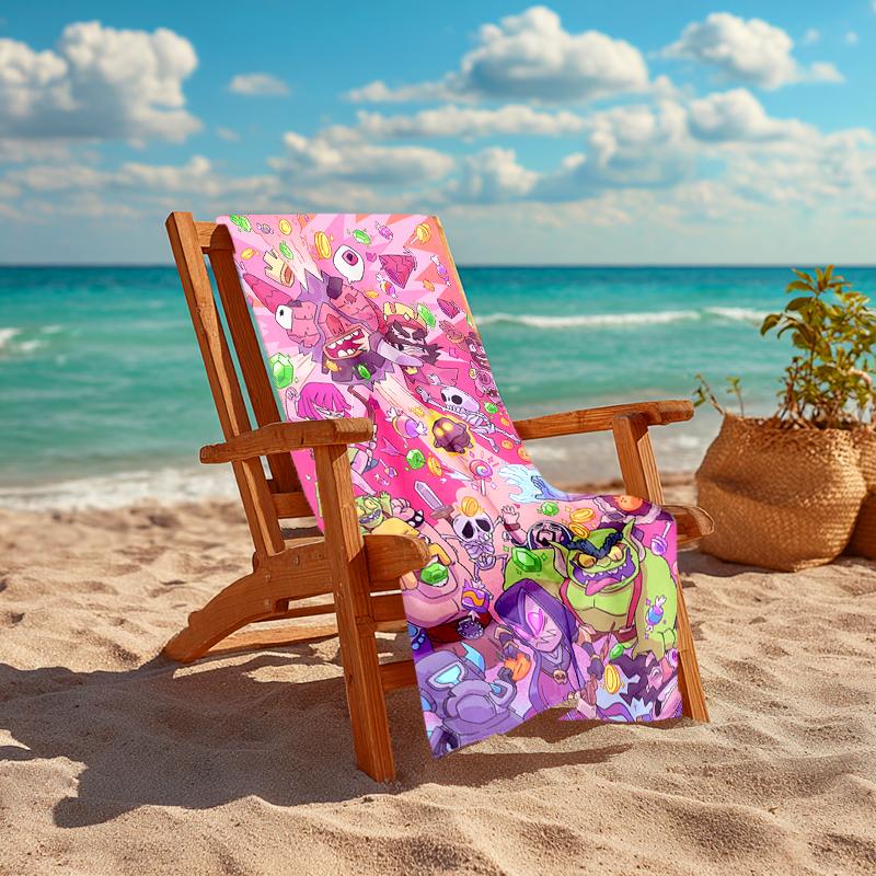 Ultra-Soft Beach Towel with Clash Royale Theme,Ideal for Pool - Camping, Diving - Perfect Travel Essential, Vibrant Beach Towel.