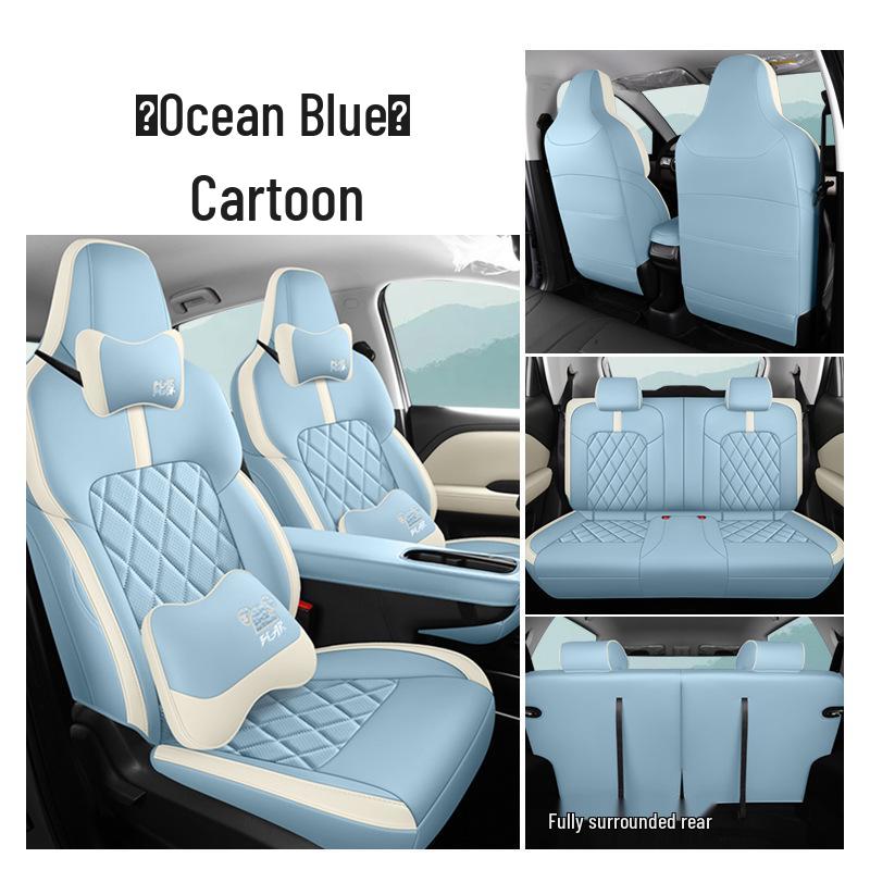 Bingo PLUS Universal Perforated Leather Car Seat Cushion for Five-Seater, All-Season.