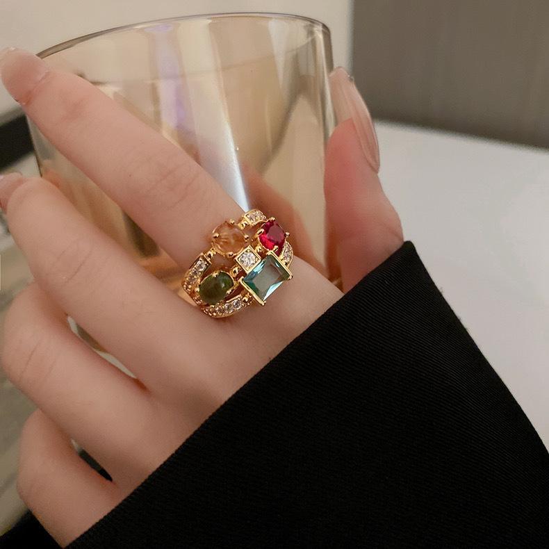 Vintage White Enamel Metal Irregular Shape Geometric Open Adjustable Ring for Women Girl Jewelry Birthday Gifts Anillo Hombre