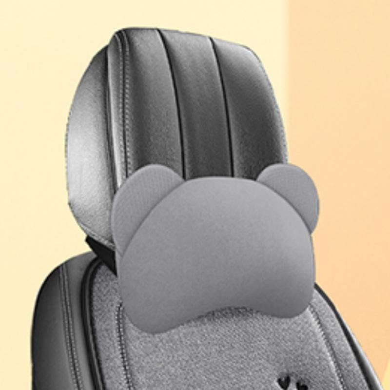 Fashion Luxury Car Seat Cushion Linen Cartoon Bear Women's Cute Anti-slip Breathable Car Seat Protect Cushion Cover Universal