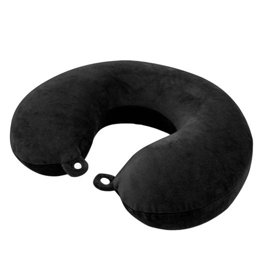 2 Stück Kissenbezug für U-förmiges Kissen mit Reißverschluss Nackenkissenbezug Ersatzbezug mit Druckknopf für Reise Nackenstütze