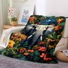 1pc Jungle Safari Print Blanket, Lightweight Flannel Throw For Sofa, Bed, Travel, Camping, Livingroom, Office, Couch, Chair, And Bed,