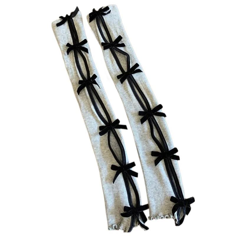 

Fingerless Ruffle Arm Sleeves Decorative Oversleeves for Female Hollowed Bowknot Arm Sleeves Anime Arm Protectors Decors