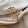 Bridal Jewelry Rhinestone Bracelet Double-layer Wrist Ornament Simple Opening Bangles  Ladies